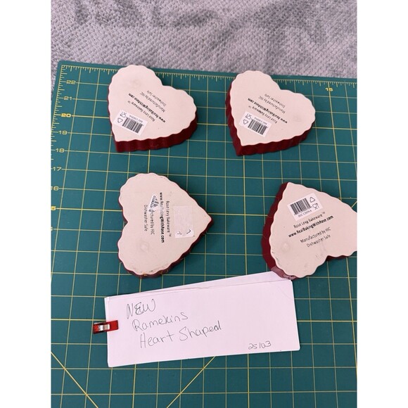 Rose Levy Beranbaum Sweetheart Bakeware Heart Shaped Dish Ceramic Set of 4 Crème - Picture 2 of 14